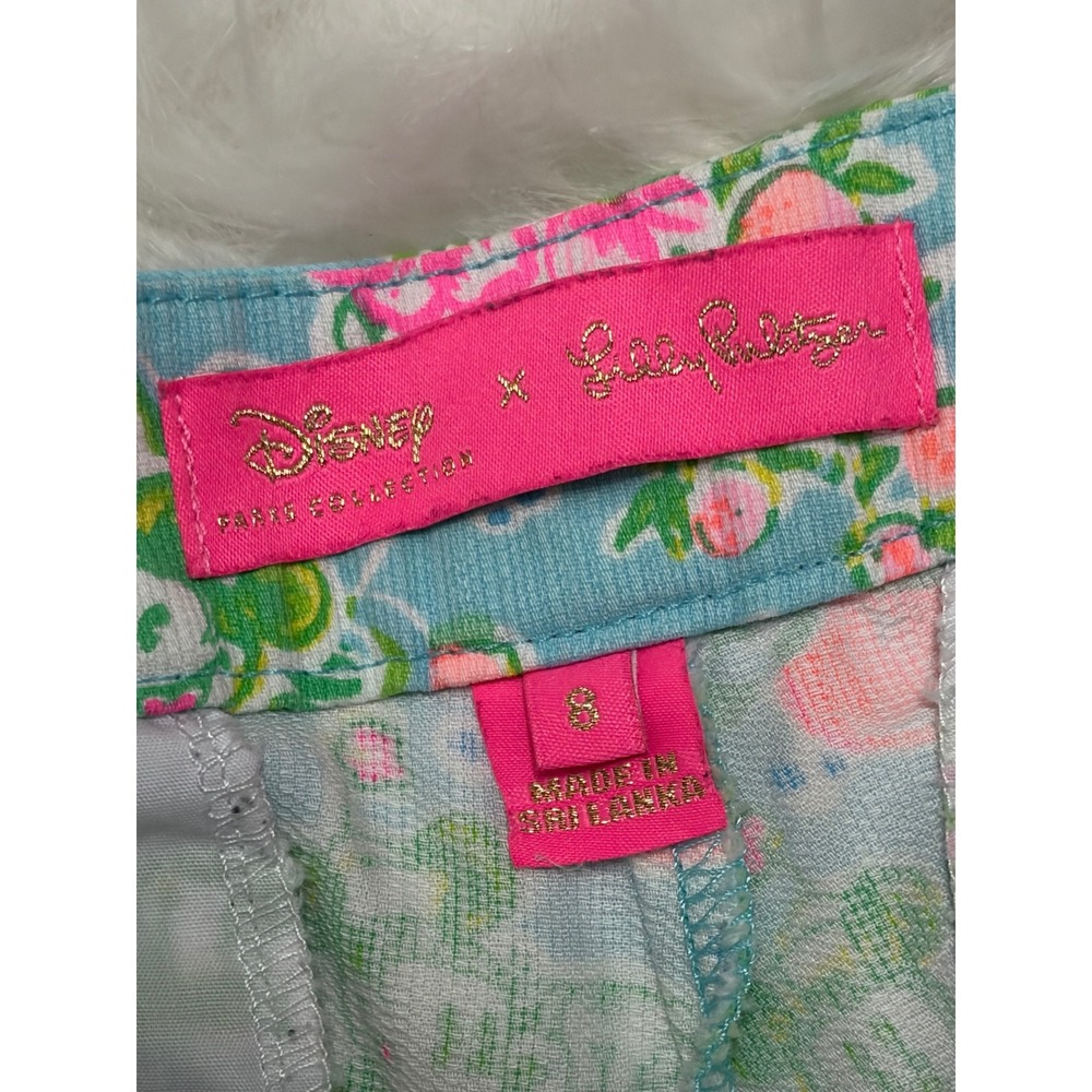 Disney x Lilly Pulitzer Mickey Minnie Mouse Floral Scallop Buttercup Shorts 8 - Picture 7 of 10